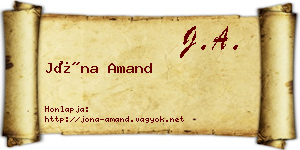 Jóna Amand névjegykártya